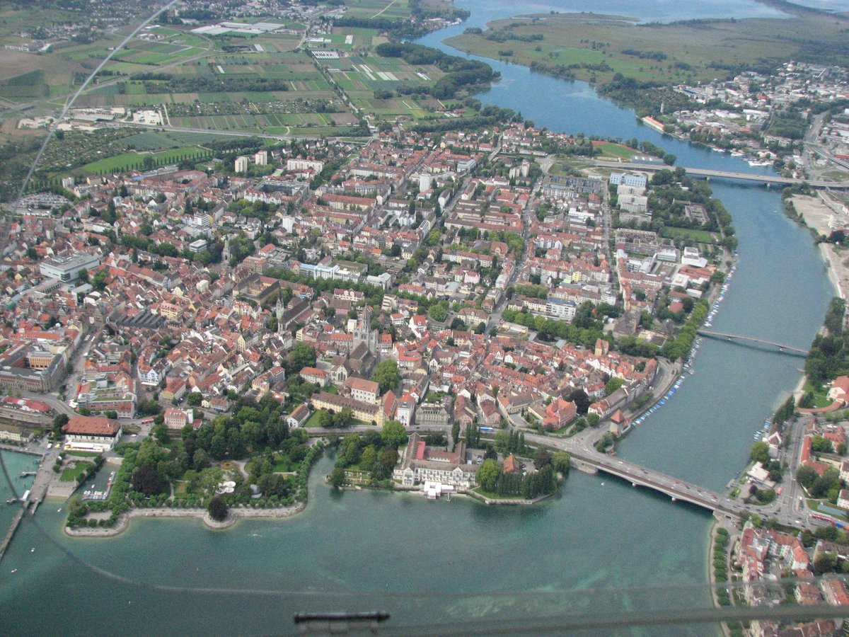 Aerial view of the old town of Konstanz