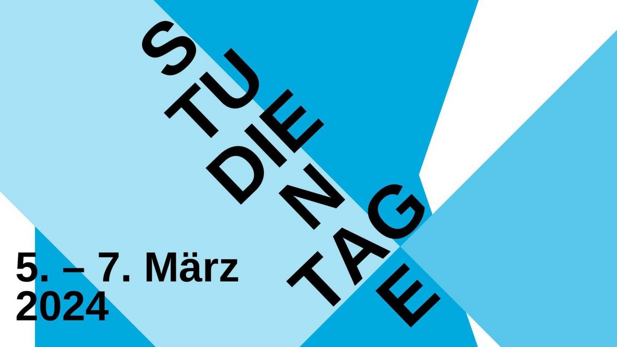 [Translate to Englisch:] In Blau gehaltenes Plakat der Studientage