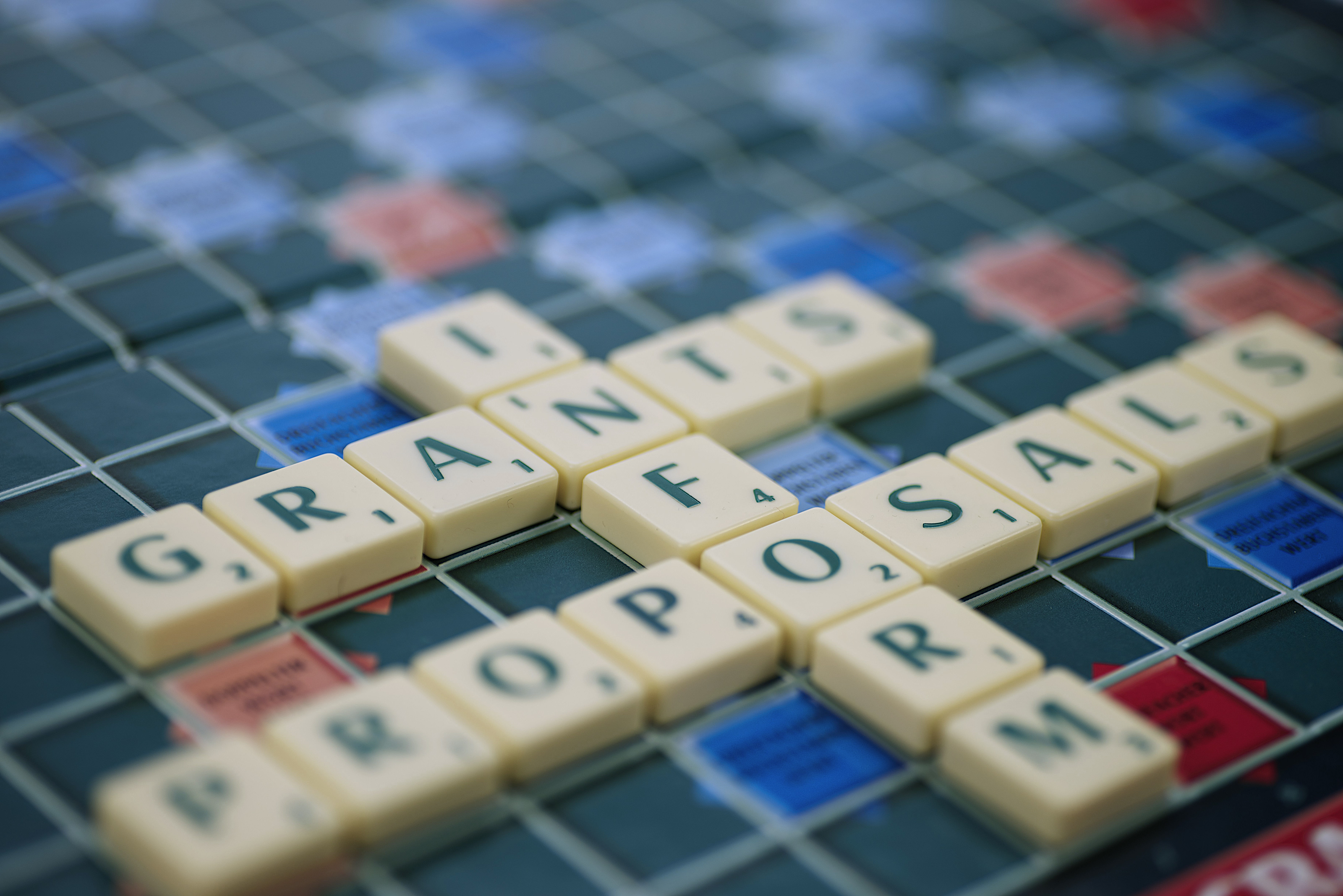 Scrabble mit Begriffen aus der Antragstellung