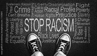 Schriftzug Stop Racism